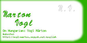 marton vogl business card