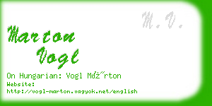 marton vogl business card